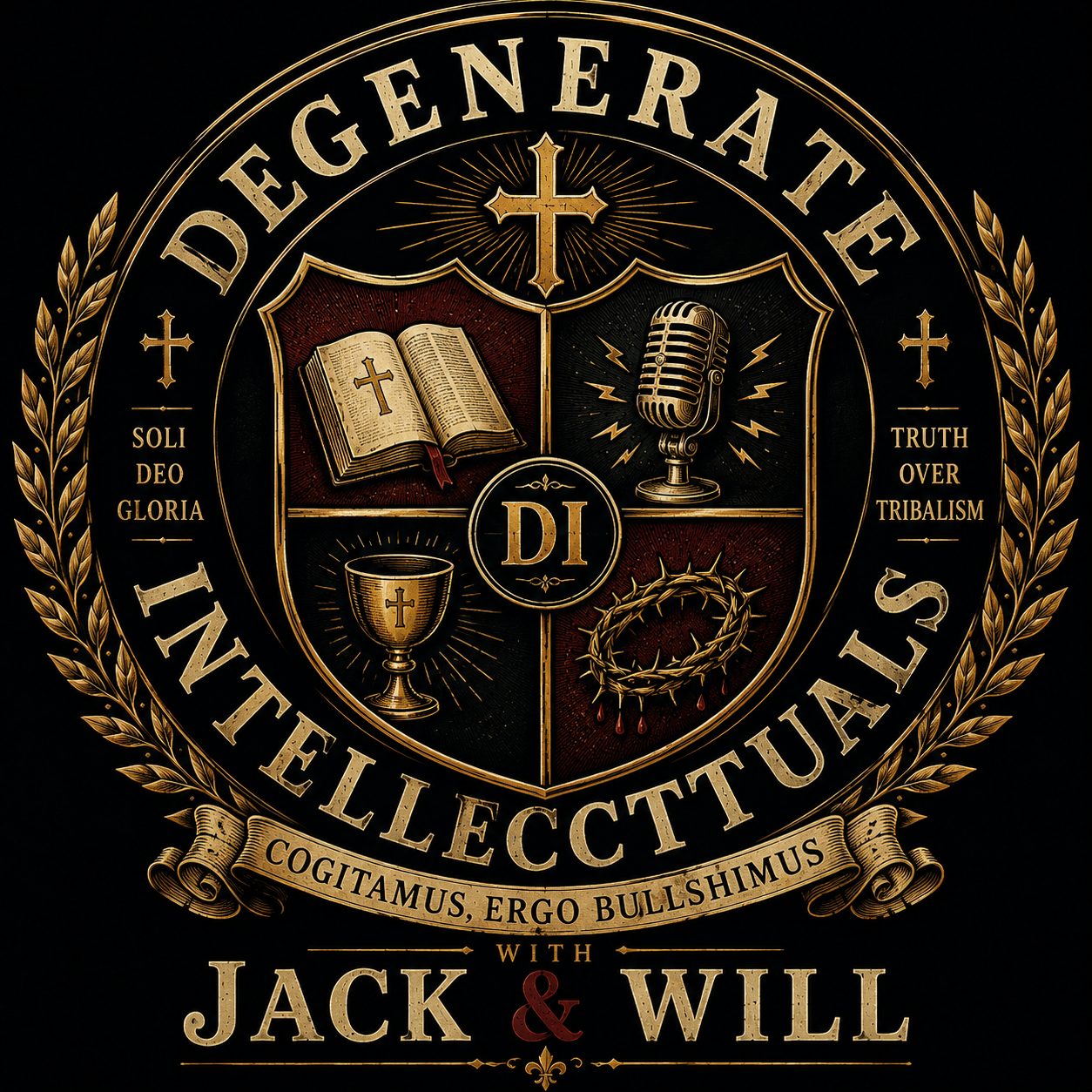 Degenerate Intellectuals crest with Jack and Will
